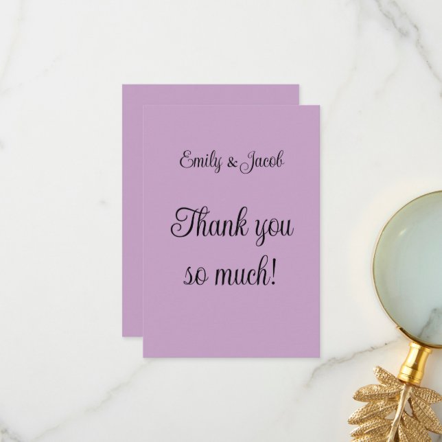 Tarjeta De Agradecimiento Lilac (Anverso/Reverso In Situ)