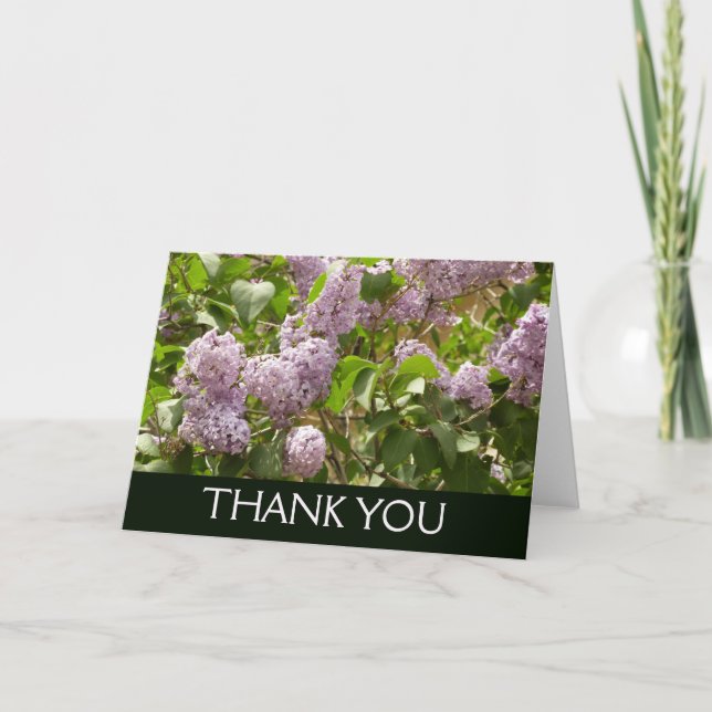 Tarjeta De Agradecimiento Lilac Bush Beautiful Purple Spring Flowers (Anverso)