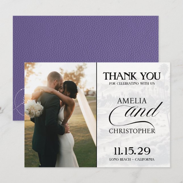 Tarjeta De Agradecimiento Lilac California Passport (Anverso / Reverso)