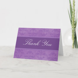 Tarjeta De Agradecimiento Lilac Damask Gracias