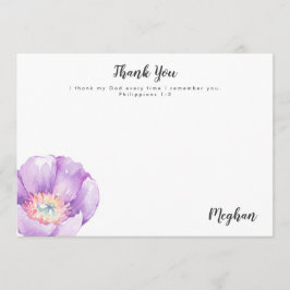 Tarjeta De Agradecimiento Lilac Flower Personalized Scripting Gracias Tarjet