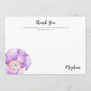 Tarjeta De Agradecimiento Lilac Flower Personalized Scripting Gracias Tarjet