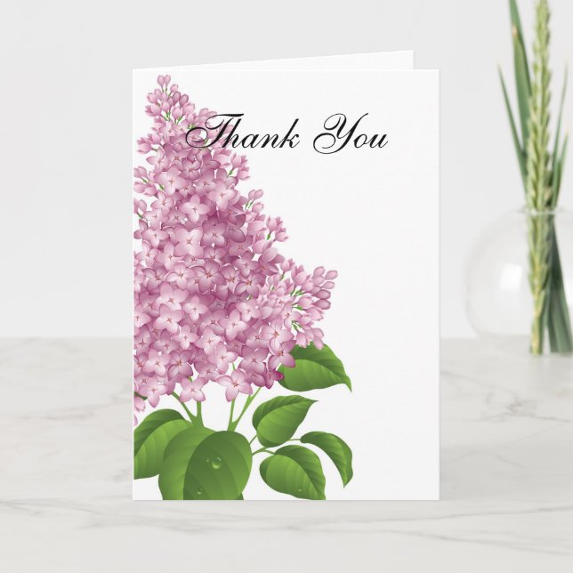 Tarjeta De Agradecimiento Lilac Gracias (Anverso)