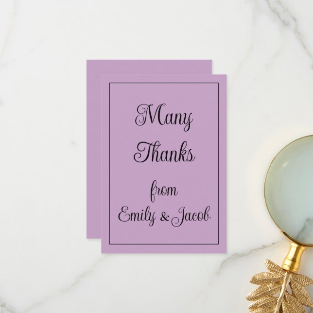 Tarjeta De Agradecimiento Lilac personalizado (Anverso/Reverso In Situ)