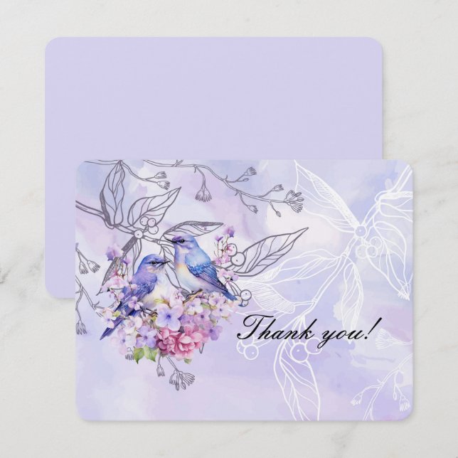 Tarjeta De Agradecimiento Lilacs (Anverso / Reverso)