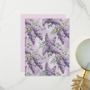 Tarjeta De Agradecimiento Lilas Flores de Lilas Verde Salvia Lavanda Polvori