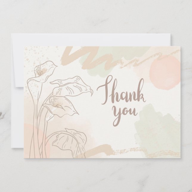 Tarjeta De Agradecimiento Lilies Flat Gracias Card (Anverso)