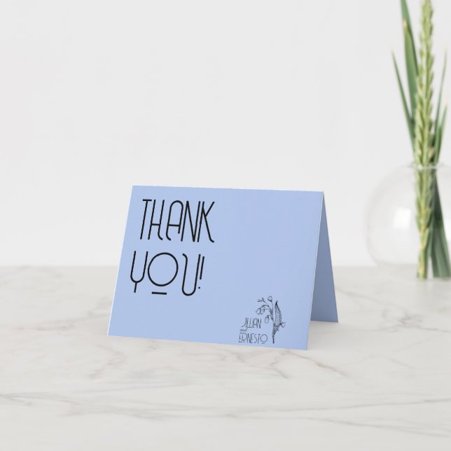 Tarjeta De Agradecimiento Lily del Personalizado sólido azul claro del Valle (Anverso)