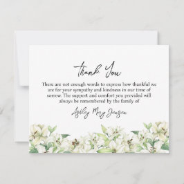Tarjeta De Agradecimiento Lily Funeral Thank You Note Card Bereavement