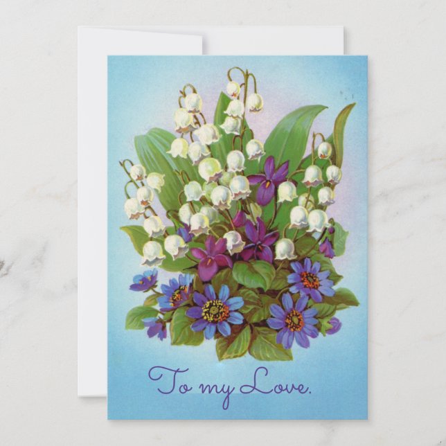 Tarjeta De Agradecimiento lily of the valley Cards Victorian Valentines. (Anverso)