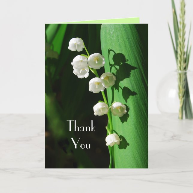 Tarjeta De Agradecimiento Lily of the Valley Gracias (Anverso)