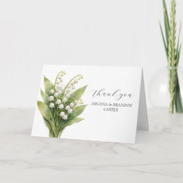Tarjeta De Agradecimiento Lily of The Valley White Floral Wedding Thank you