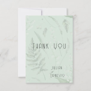 Tarjeta De Agradecimiento Lily of Valley con Ferns Personalizado verde su