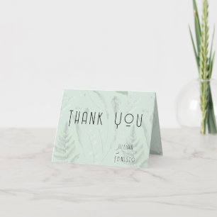 Tarjeta De Agradecimiento Lily of Valley con Ferns    Sage Green Personaliza