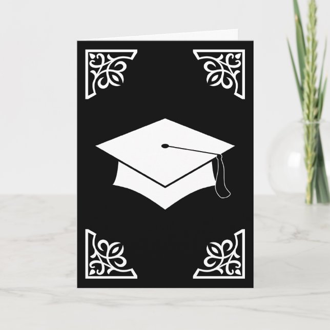 Tarjeta De Agradecimiento límite de graduación sofisticado (Anverso)