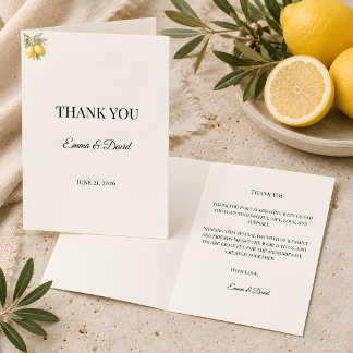 Tarjeta De Agradecimiento Limón de la Costa de Amalfi de Lujo