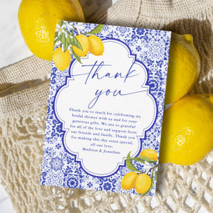 Tarjeta De Agradecimiento Limonada Italiana Apretón Nupcial Baño de la Novia