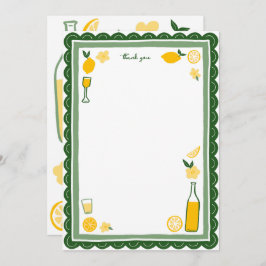 Tarjeta De Agradecimiento Limoncello Lemonade Lemons PERSONALIZADO Cumpleaño