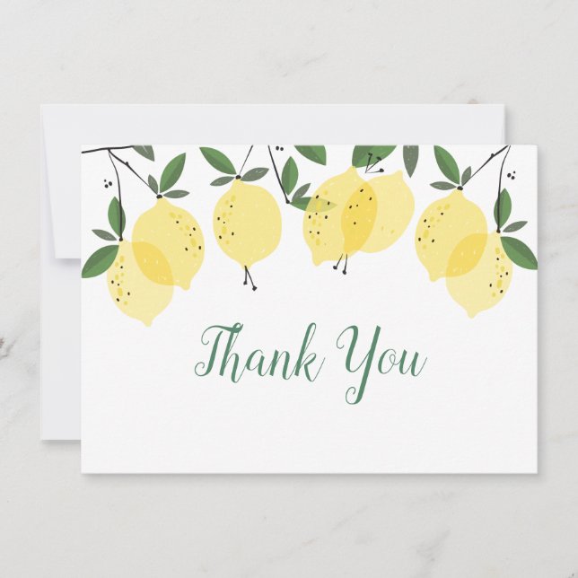 Tarjeta De Agradecimiento Limones Modernos (Anverso)