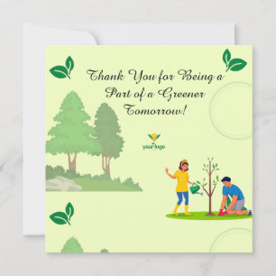Tarjeta De Agradecimiento Limpieza ambiental amigable