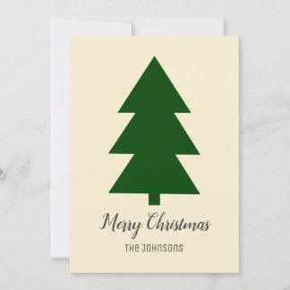 Tarjeta De Agradecimiento Limpieza mínima de árbol de Navidad verde beige si