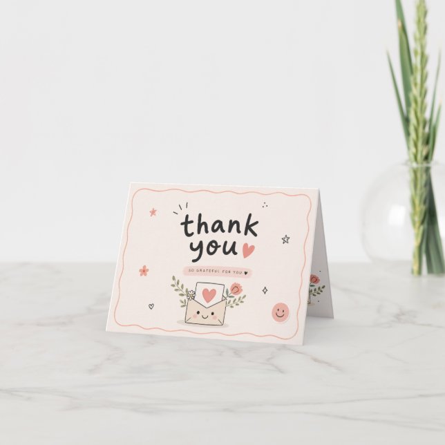 Tarjeta de agradecimiento linda (Anverso)