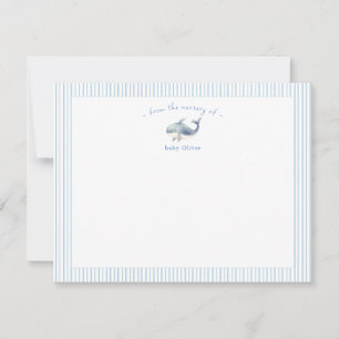 Tarjeta De Agradecimiento Linda ballena azul Niño azul