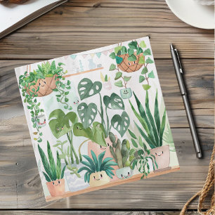 Tarjeta De Agradecimiento Linda letra de acuarela Botánica Planta de interio