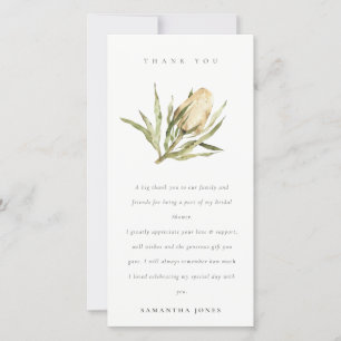 Tarjeta De Agradecimiento Lindo Banksia Nativo Aquarela Flora Despedida de S