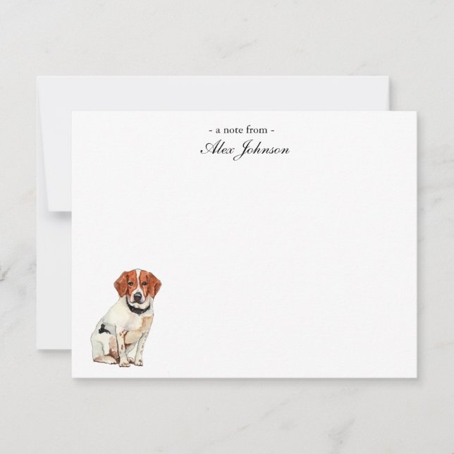 Tarjeta De Agradecimiento Lindo Beagle de acuarela Plano  (Anverso)