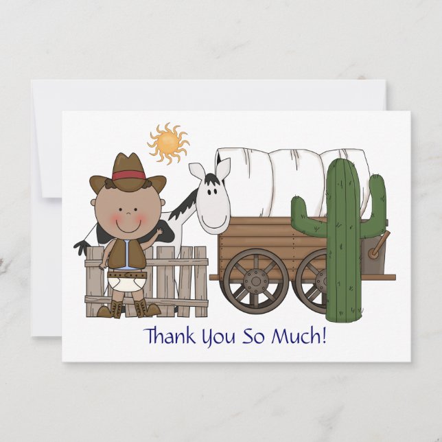 Tarjeta De Agradecimiento Lindo Caballo Potro Niño Bebé Personalizado Agrade (Anverso)