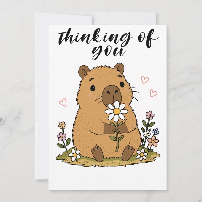 Tarjeta De Agradecimiento Lindo capybara  (Anverso)