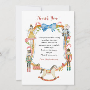 Tarjeta De Agradecimiento Lindo cascanueces Baby shower de Navidad