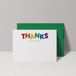 Tarjeta De Agradecimiento Lindo colorido gracias personalizado