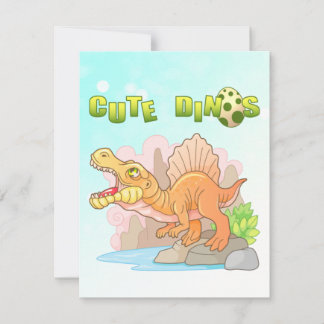 Tarjeta De Agradecimiento lindo dinosaurio spinosauro