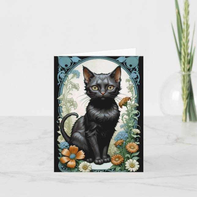 Tarjeta De Agradecimiento lindo gato (Anverso)