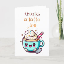 lindo genial Un café de latte Gracias Cartas