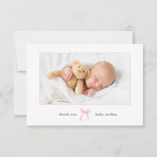 Tarjeta De Agradecimiento Lindo lazo de foto niña bebé gracias