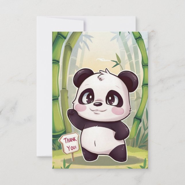 Tarjeta De Agradecimiento Lindo Panda Pequeño (Anverso)