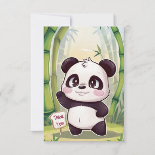 Tarjeta De Agradecimiento Lindo Panda Pequeño