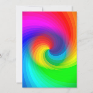 Tarjeta De Agradecimiento Lindo patrón de arte de remolino de arcoíris de te