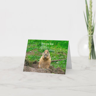 Tarjeta De Agradecimiento Lindo Perrito de la Pradera de Cola Negra