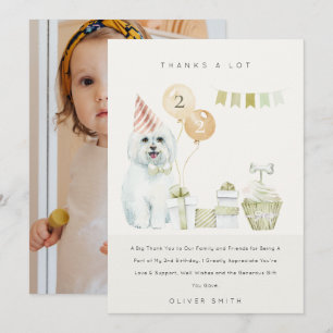 Tarjeta De Agradecimiento Lindo perro de óxido verde cumpleaños de cualquier