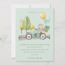 Lindo Teddy Car de cumpleaños de cualquier edad en