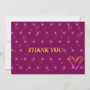 Tarjeta De Agradecimiento lindo y colorido corazón