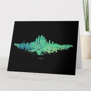 Tarjeta De Agradecimiento Línea aérea de Los Ángeles City Skyline - Mint Gre