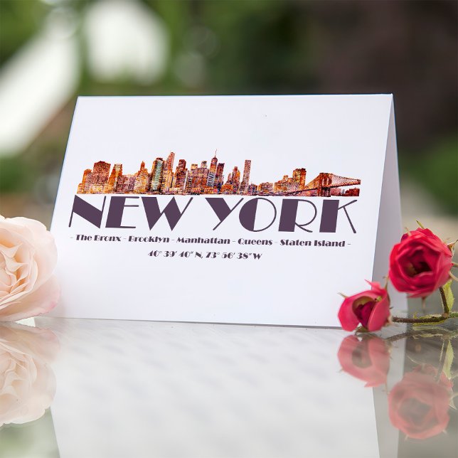 Tarjeta De Agradecimiento Línea aérea de Nueva York. Órganos y coordenadas (Subido por el creador)