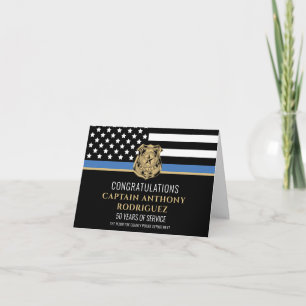 Tarjeta De Agradecimiento Línea Azul Fina Ley de Jubilación de la Policía Ap