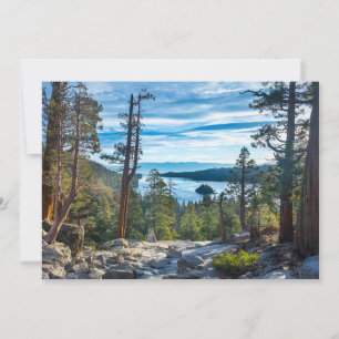 Tarjeta De Agradecimiento Línea costera   Bahía Esmeralda, Lago Tahoe, Calif
