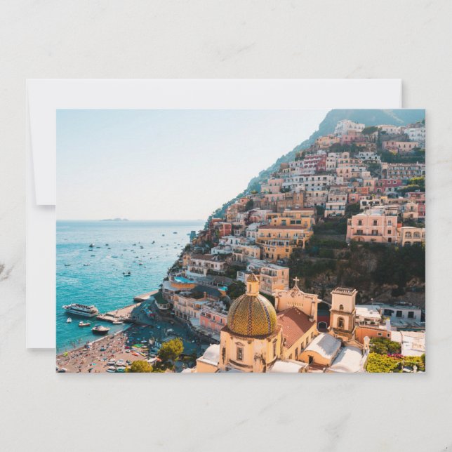 Tarjeta De Agradecimiento Línea costera | Positano Italia, Aldea Cliffside (Anverso)